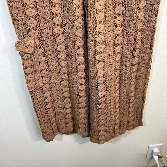 By Anthropologie Lace Cargo Pants Brown Knit Large - Picture 4 of 13